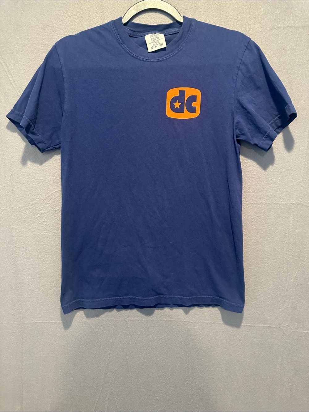 Comfort Colors Navy Tee with Orange Chest Graphic